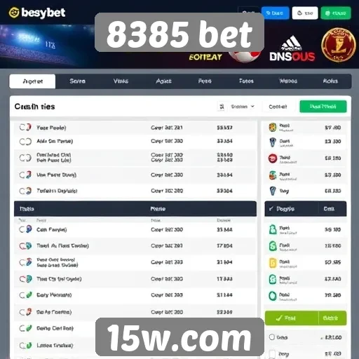 Opções de apostas disponíveis no 8385 bet